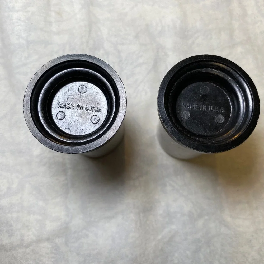 Vintage Aluminum Salt & Pepper Shakers Made In USA Mid Century‎ Modern Set